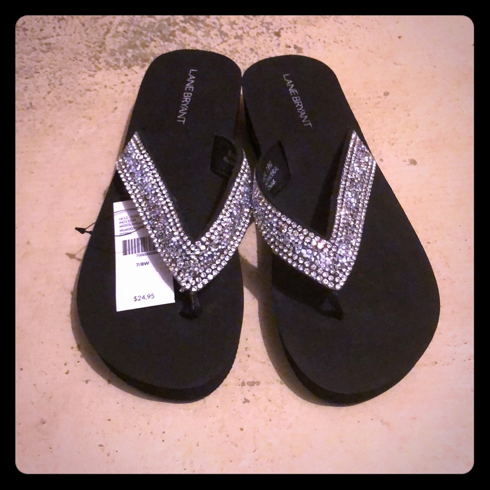 NWT Lane Bryant Bedazzled Flip Flops